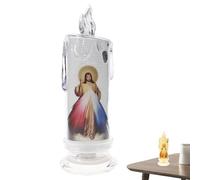 Bougies sans flamme | Bougies LED | Alimentées par piles | Lumière Jésus sans flamme | Christ créatif | Décoration d'église multifonctionnelle pour chambre à coucher, salle à manger