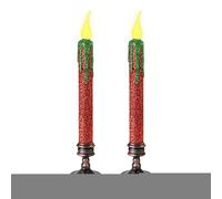 Bougies sans flamme - Lot de 2 Bougies Électriques Colonnes - Décor de bureau pour Halloween en intérieur et extérieur pour fête à la maison et festival comme pièce maîtresse de maison hantée ou