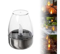 Bougies Solaires Chauffe-plat Étanches Pour Extérieur, Lanternes De Jardin Sans Flamme À Effet Vacillant, Alimentées Par Batterie LED Rechargeable - Fausses Bougies Chauffe-plat(1PC)