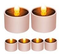 Bougies solaires extérieures imperméables, 6pcs crépuscule à l'aube éclairage extérieur, Bougies de thé à LED réutilisables pour Le Camping du Jardin Lanterne et décoration intérieure