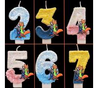 Bougies Thème Zootopia Chiffres 0-9 Figurines de Dessin Animé Officier Judy Décoration de Gâteau d'Anniversaire Cadeaux pour Enfants B-6