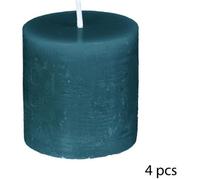Bougies Votive - ATMOSPHERA - Lot de 4 - Rustique - Bleu canard - D. 4,5 cm
