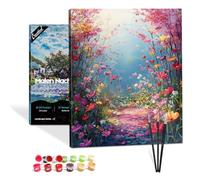 Bougimal Peinture par Numero Adulte Paysage, Avec Cadre inclure Pinceaux et Acryliques Peintures - 40x50 cm, Fleurs 2