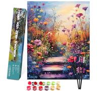 Bougimal Peinture par Numero Adulte Paysage, Sans Cadre inclure Pinceaux et Acryliques Peintures - 40x50 cm, Fleurs 1