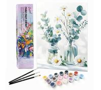 Bougimal Peinture par Numéro Adulte Paysages avec Pinceaux et Acryliques Bricolage Peintures Kits, pour la Décoration Intérieure maison, Fleurs colorées 9, 28x35cm(Sans Cadre)