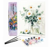 Bougimal Peinture par Numéro Adulte Paysages avec Pinceaux et Acryliques Bricolage Peintures Kits, pour la Décoration Intérieure maison, Fleurs colorées 5, 28x35cm(Sans Cadre)