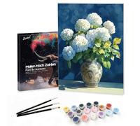 Bougimal Peinture par Numéro Adulte Paysages avec Pinceaux et Acryliques Bricolage Peintures Kits, pour la Décoration Intérieure maison, Fleurs colorées 15, 28x35cm(Avec Cadre)
