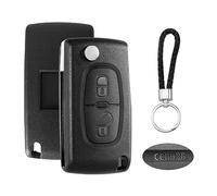 BouGPeng 2 Boutons Coque Clé de Voiture Télécommande Compatible avec Peugeot 207 307 308 CE0536 Partner Citroen C2 C3 C4 C5 C6 Boîtier Cle Remplacement Coque Clef de Voiture