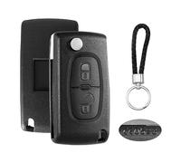 BouGPeng 2 Boutons Coque de Clé de Voiture Compatible avec Peugeot CE0523 207 307 308 407 607 608 Partner Citroen C2 C3 C4 C5 C6 Boîtier Clé Télécommande Clef de Voiture de Remplacement