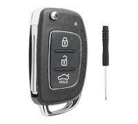 BouGPeng Coque de e Voiture Compatible avec Hyundai i10 i20 i30 i40 ix20 ix30 ix25 ix35 ix45 ix55 Santa Fe Tucson Elantra Accent 3 Boutons de Télécommande Remplacement Boîtier e Voiture