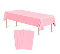 Bouiexye 4 Stück Einweg Tischdecken 137 x 274 cm Tischdecke aus Kunststoff Rosa Rechteckige Tischabdeckung Gartentischdecke für Gastronomie Party Hochzeiten Grillen Picknick