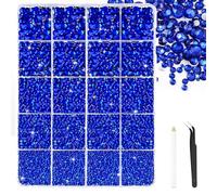 Bouiexye Lot de 28 000 strass en résine bleu foncé de 2 à 6 mm avec pince à épiler pour loisirs créatifs, chaussures, vêtements, lunettes, nail art