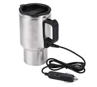 Bouilloire 12V Mug Chauffant 450Ml Voiture Électrique Tasse Voyage Chauffage Tasse En Acier Inoxydable Voyage Électrique Prise Isolée Café Thé Lait Bouilloires Tasse Avec Bouchon D'Étanchéité