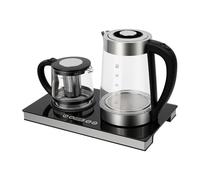 Bouilloire 1500 W 2,5 l + 1 l, LCD et contrôle de la température, double | Grande chaudière 15,8 x 23 cm, petite 12,5 x 13 cm ; 6 min. Temps de cuisson ; pour bureau, hôtel, appartement, maison