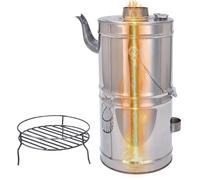 Bouilloire à bois d'extérieur - Bouilloire en acier inoxydable à économie d'énergie pour une ébullition rapide - Capacité de 10,5 L pour le camping et l'extérieur