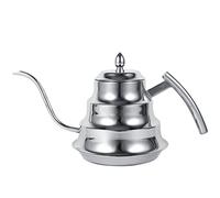 Bouilloire à café à col de cygne en acier inoxydable, conception à Joint en bambou, Pot d'égouttage de 1,2 l, Pour un brassage de précision, argent et or en option (Argent)