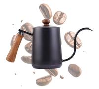 Bouilloire à café à verser - Manche en bois anti-chaud, bouilloire en acier inoxydable | Tasse goutte à goutte longue et étroite de 600 ml, goutte à goutte manuel avec buse col de cygne calcaire