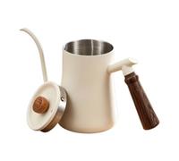 Bouilloire à café compacte en acier inoxydable à col de cygne avec couvercle, poignée équilibrée pour les routines de brassage quotidiennes à la maison, bec étroit, affichage de comptoir, bouilloire à