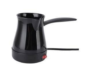 Bouilloire à café électrique Turque, Cafetière électrique Turque en Acier Inoxydable à Chauffage Rapide et Uniforme de 300 Ml, Style Original, pour café, Vin Jaune, thé (BLACK)