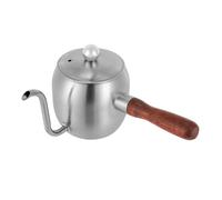 Bouilloire à café en acier inoxydable - 500 ml - Mini bouilloire à col de cygne - Portable et fine - Pour goutte à goutte - Argenté