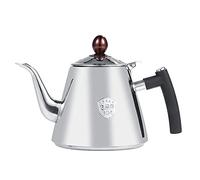 Bouilloire à café en acier inoxydable avec thermomètre, bouilloire théière résistante à la chaleur avec poignée en silicone avec tamis, 1,2 L (mat)