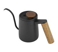 Bouilloire à col de cygne avec contrôle de la température, col de cygne pour café, thé, 2 couches en acier inoxydable pour plaque électrique, induction 350 ml (noir)