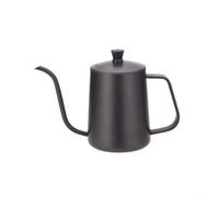 Bouilloire à col de cygne en acier inoxydable avec bec étroit pour une infusion précise du café ou du thé, capacité de 350 ml et 600 ml pour la maison, le bureau, le café ou l'extérieur (noir, 350 ml)
