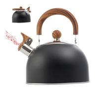 Bouilloire à eau, bouilloire à thé sifflante pour cuisinière Théière en acier inoxydable de qualité alimentaire de 2, 5 L avec poignée pliable Théière sifflet fort pour café, lait, sifflement