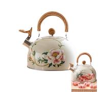 Bouilloire à eau sifflante - Théière chauffante florale 3,0 L, pot verseur sur cuisinière | Accessoire décoratif de récipient d'ébullition de boisson, équipement de préparation de thé de cuisine à dom