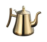 Bouilloire à fond lourd en acier inoxydable avec filtre infuseur intégré pour infuser le thé en vrac, convient pour les cuisinières à induction et les cuisinières à gaz, poignée robuste (1 l, doré)