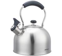 Bouilloire à gaz en acier inoxydable 2,5 L, compatible induction, couleur argent