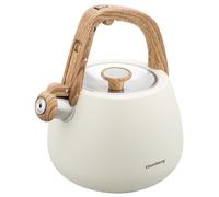 Bouilloire à gaz en acier inoxydable 2,5 L, finition crème mate, compatible indu