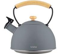 Bouilloire à Induction Théière Sifflet 2,3L Acier Inox., Poignée en Bois Brieb