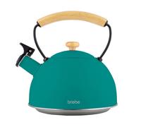 Bouilloire à Induction Théière Sifflet 2,3L Acier Inox., Poignée en Bois, Briebe, Nordic, , Vert Vert G