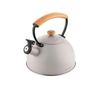 Bouilloire à Induction Théière Sifflet 2,3L Acier Inox. Poignée en Bois,, Wooden, , Gris