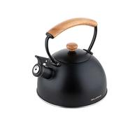 Bouilloire à Induction Théière Sifflet 2,3L Acier Inox. Poignée en Bois,, Wooden, , Noir