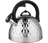 Bouilloire à Induction Théière Sifflet 2,5L Acier Inox., Design Moderne, Florina, Fenny Mirror, , Argent Argent G