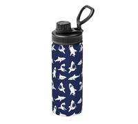 Bouilloire à motif de requin avec différents gestes - Bouilloire de sport isotherme - Bouilloire d'extérieur en acier inoxydable - Bouilloire respectueuse de l'environnement - 532 ml