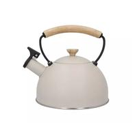 Bouilloire à sifflet 1.6L crème manche en bois La Cafetière