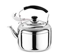 Bouilloire à sifflet en inox 4 / 5L, Bouilloire Grande Capacité Pot d'eau Chaude pour Cuisinières en Acier Inoxydable, Poignée Ergonomique et Bec (4L)