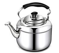 Bouilloire à sifflet Vintage - Théière en Acier Inoxydable 304 Compatible avec Les plaques à Induction, à gaz, électriques et halogènes - Poignée Ergonomique et Bec verseur Automatique - Cap
