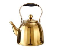 Bouilloire à thé avec infuseur, théière en acier inoxydable pour cuisinière à gaz à induction, poignée ergonomique(Or,2L)
