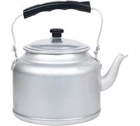 Bouilloire à thé, bouilloire à sifflet de camping, théière lavée en argent, grande capacité, bouilloire en aluminium de style ancien avec poignée ergonomique, adaptée à la cuisinière, bouilloire en ac