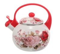 Bouilloire à Thé Émaillée 2,2 L Rouge, Poignée Confortable | Design Élégant, Usage Maison, Compatible Cuisinière, Finition Émail, Capacité 2,2 L, Style Décoratif