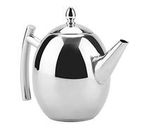 Bouilloire à thé en acier inoxydable, theiere avec infuseur amovible théière en Inox polie miroir bouilloire d'eau de café pour maison restaurant café hôtel bar (1500ml)