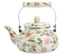 Bouilloire à thé en émail, 2, 6 litres/2, 5 L, bouilloire à thé florale vintage, cuisinière avec poignée en porcelaine pour la décoration de la maison, de la cuisine, Noël, pendaison crémaillèr