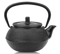 Bouilloire à thé japonaise en fonte de 10 oz, théière universelle noire avec infuseur amovible pour cuisinière à induction gaz, théière en fonte