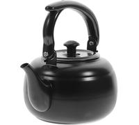 Bouilloire à thé noire en acier inoxydable, 1 litre, for cuisinière à gaz, avec poignée pliable, idéale for le camping