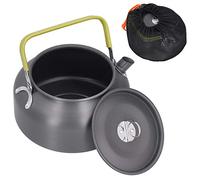 Bouilloire à thé pour cuisinière, bouilloire de camping en plein air multifonctionnelle 1.2L pot d'eau en alliage d'aluminium avec sac pour pique-nique de pêche d'alpinisme