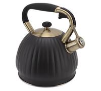 Bouilloire à thé sifflante 3,5 L en acier inoxydable en forme de citrouille Noir